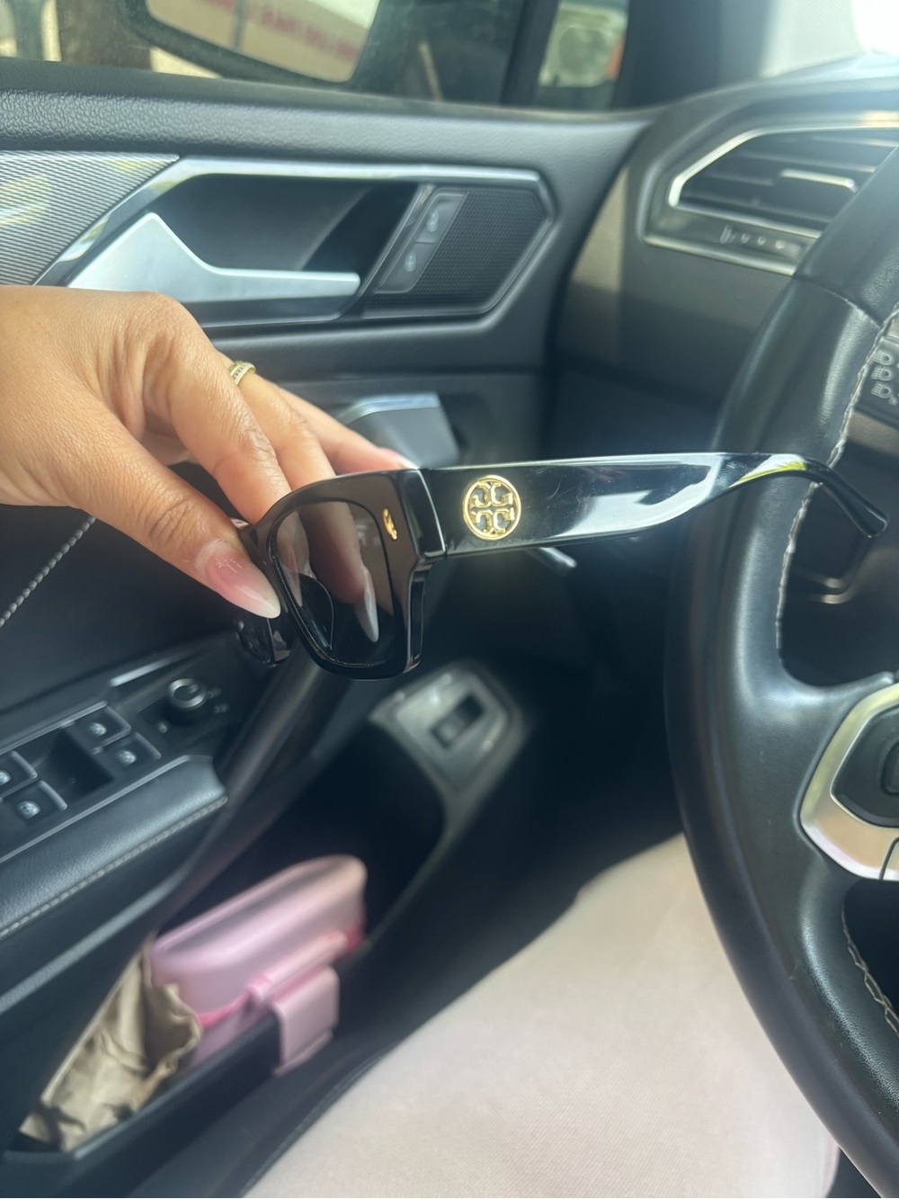 Tory Burch Black Sunglasses with Gold Logo Emblem